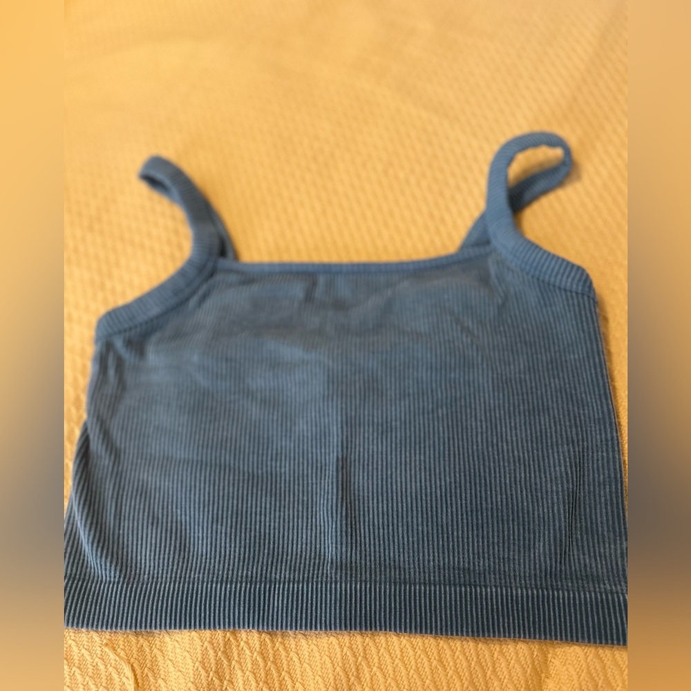 Colsie Teal Ribbed Tank Top